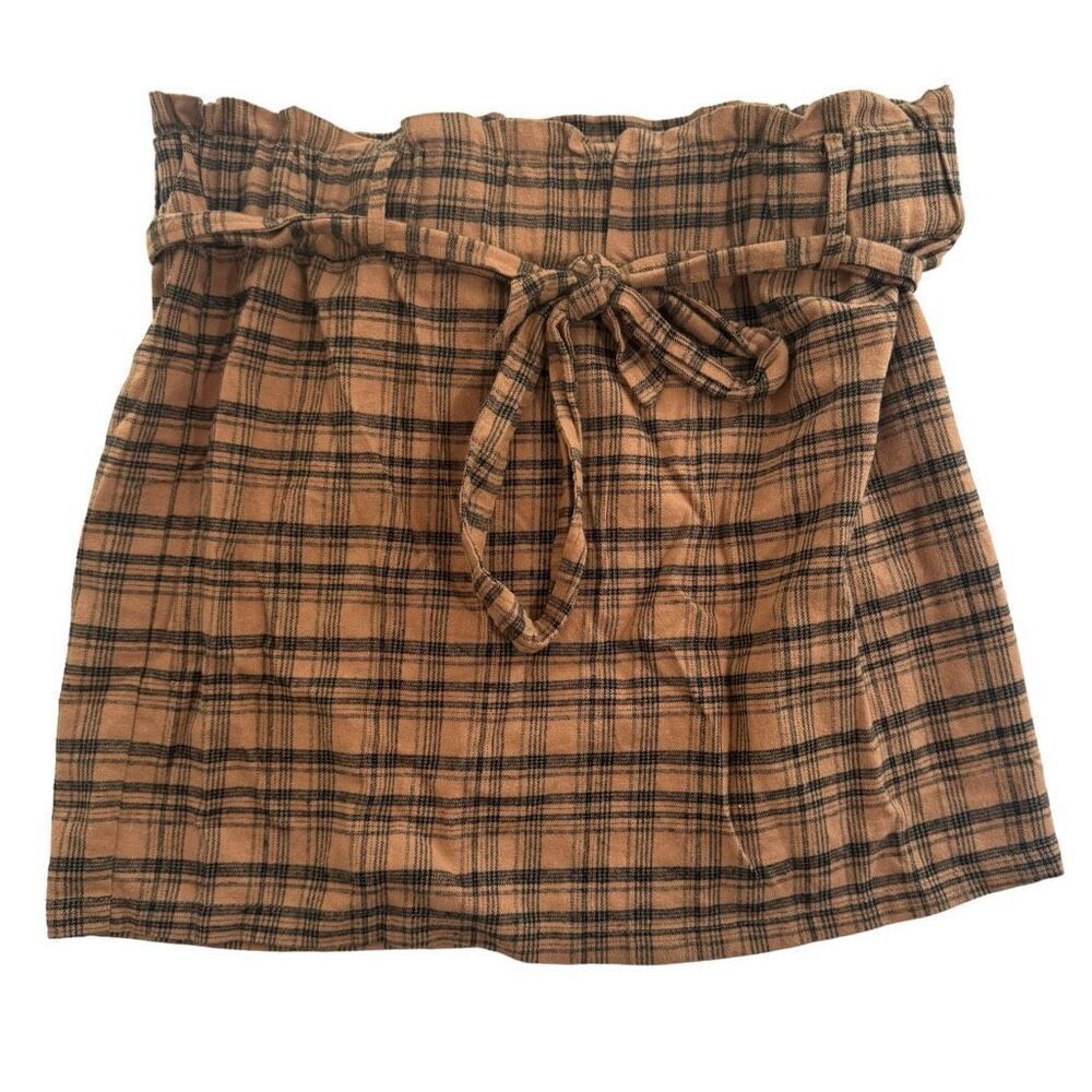 Justify Brown Black Plaid Skirt Size Large